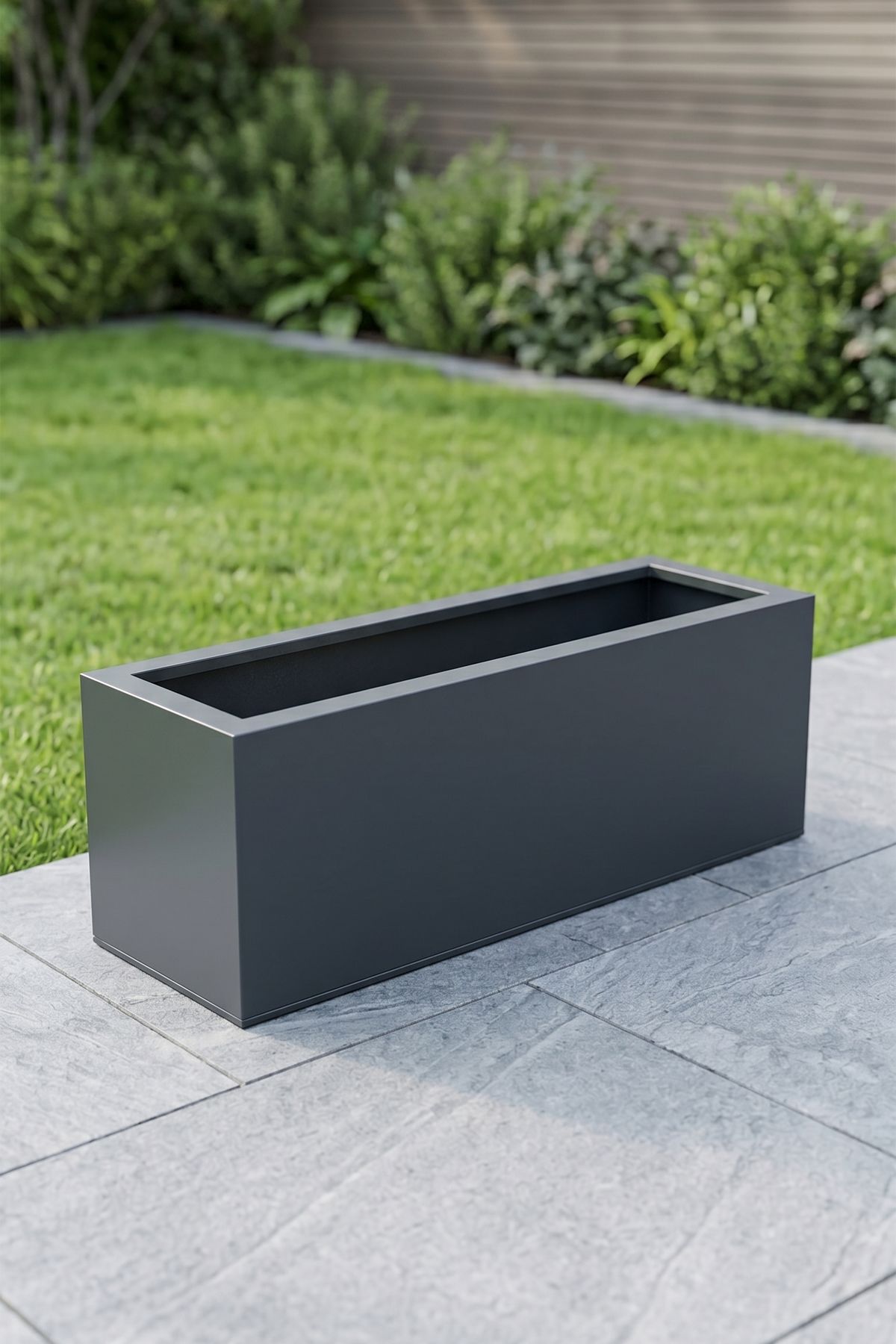 Zenith 80x25x30 cm Metal Yatay Dikdörtgen Saksılık - İç ve Dış Mekan Modern Saksı