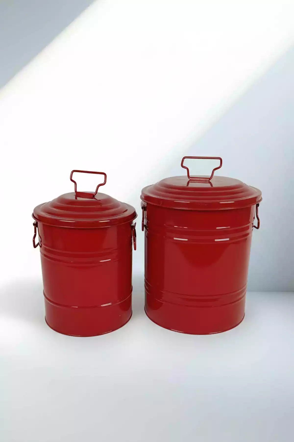 Çok Amaçlı Galvaniz Saklama Kabı 2'li Set - Mutfak ve Banyo Metal Kovası