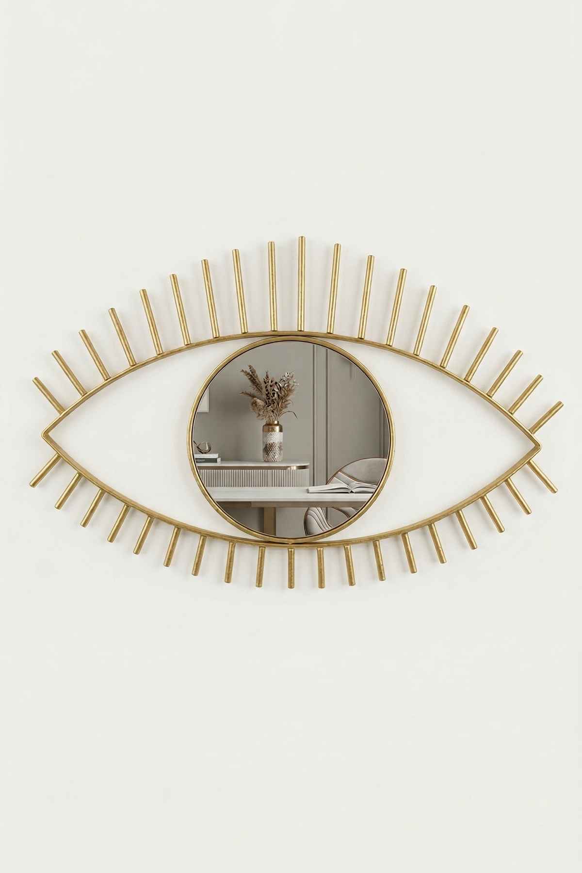 Tara Göz Ayna - Metal Çerçeveli 22 cm Büyük Duvar Aynası