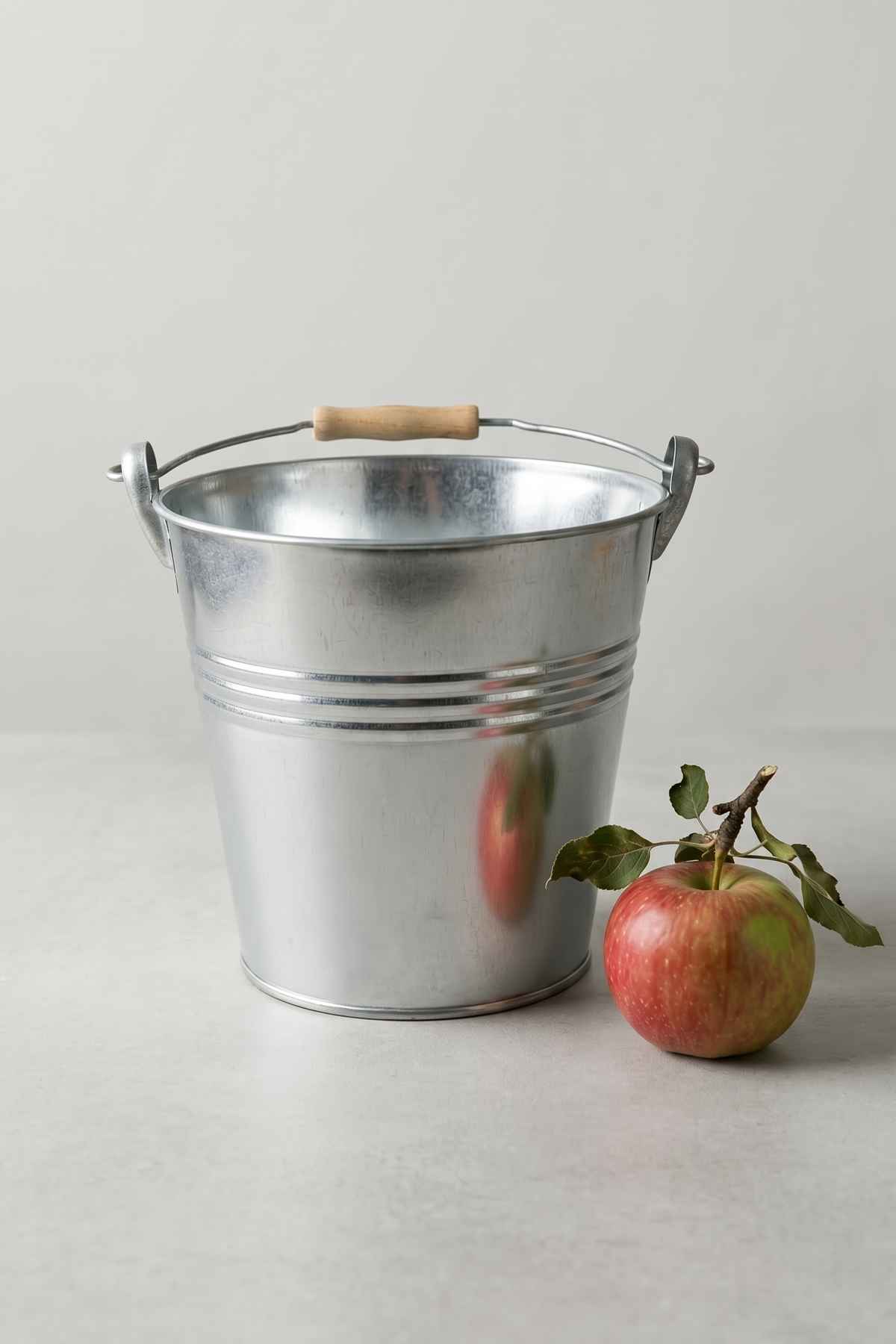 Metal Dekoratif Kova 5 Litre - 20 cm Çok Amaçlı Saplı Galvaniz Saksılık ve Düzenleyici